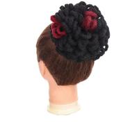 Cokbyavla Lace Front Wigs Straight Hair Synthetic Dreadlock Hair Bun Afro Chignon High Puff Drawstring Ponytailtail Petal Chignon Faux Hair Extensions Hair Parting Comb (Black, One Size)