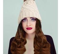 Cokbyavla Lace Wigs Hair Hat Wig Hat With Hair Long Wavy Extensions Knit Hat Synthetic Hairpiece For Women Winter Hat Hair Extension Long Wavy Synthetic Hairpiece For Women Mannequin Head with (A, One