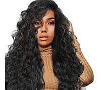 Cokbyavla Lace Wigs Hair Wig Full Long Curly Fashion Hair Gradient Brown Natural Synthetic Girl wig Hair Color Applicator Bottle (Brown, One Size)