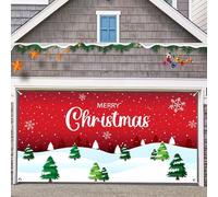 Cokbyavla Large Christmas Banner Backdrop, Merry Christmas Banner Indoor Red Photo Backdrop Xmas Photography Background Party Decor for New Year Party Photo Booth Wall Hanging Decor GE28