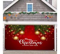 Cokbyavla Large Christmas Banner Backdrop, Merry Christmas Banner Indoor Red Photo Backdrop Xmas Photography Background Party Decor for New Year Party Photo Booth Wall Hanging Decor EE28