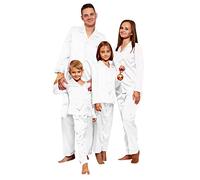 Cokbyavla Long Sleeve Sleepwear Silky Button Down Loungewear,Family Christmas Pjs Matching Sets 2024 Couple Christmas Pajamas Matching Sets His And Hers Matchin(White,11-12 Years)
