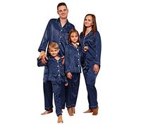 Cokbyavla Matching Christmas Pajamas for Family,Christmas Pajamas Family Sets 2024 Men And Women Matching Pajamas Matching Holiday Pajamas Pajama Set Silk Men'S(Navy,M)