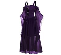 Cokbyavla Medieval Costume Women,Irish Dance Dress For Women Renaissance Dress Costume 1800S Classic 2-Piece Renfaire Outfit Women Cotton Masquerade Ball Dresses For Women Plus S(Dark Purple,XXL)