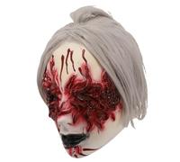 Cokbyavla Mens Adult Halloween Costume, Creepy Halloween Full Head Skull Mask With Movable Jaw Frozen Face Mask Realistic Adults Grandma Realistic Scary Sku