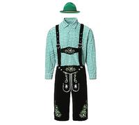 Cokbyavla Men's German Bavarian Oktoberfest Costume Set for Halloween, Costume Men Funny Lederhosen Oktoberfest Set for Men Lederhosen Suspenders And Hat Beer Accessories Hall XXL
