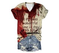 Cokbyavla Mens Short Sleeve Funny,Womens Halloween Costumes Scary Bloody Shirt Prop Men's Crew Neck T-Shirts Pack Funnydry Blend T Shirts for Men Womens Pumpkin Shirt Graphic Shirts for Men St Wine