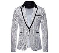 Cokbyavla Mens Tails Slim Fit Tailcoat Sequin Dress Coat Swallowtail,Green Sequin Blazer Black Sparkling Blazer Men Velvet Jacket Gold Suit Tuxedo Outfit for Men Led Suit