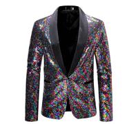 Cokbyavla Mens Tails Slim Fit Tailcoat Sequin Dress Coat Swallowtail,Plus Size Sequin Jacket Glitter Bomber Jacket for Men Masquerade Party Dress Mens Blazer Big and Tall(11Hot Pink,M)