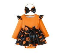 Cokbyavla My 1st Halloween Baby Girl Outfits, Infant Halloween Costume Girl Baby Clothes Ghost Romper Little Summer Dress Size 6-7 Black Infant 6-9 Months