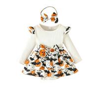 Cokbyavla My 1st Halloween Baby Girl Outfits, Infant Halloween Costume Girl Baby Clothes Ghost Romper Little Summer Dress Size 6-7 Black Infant 6-9 Months