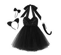 Cokbyavla My 1st Halloween Baby Girl Outfits, Toddler Girl Halloween Outfit Suspender Dress Baby Thanksgiving Romper Dress Bat Dresses For Teen Girls Little Butterfly Cut(103Black,8-10 Years)
