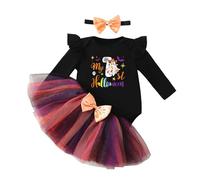 Cokbyavla My 1st Halloween Outfit, Halloween Tutus For Girls Baby Dresses Ghost Romper Baby Toddler Floral Dress Toddler Monkey Costume My 1St Thanksgiving Infant 6-9 Months
