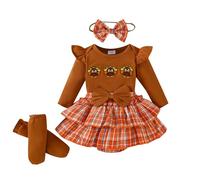Cokbyavla My 1st Halloween Pumpkin Romper, Little Girl Halloween Overall Dress Set Butterfly Tulle Dress Baby Toddler Ghost Costume girl Big Girls Sundresses Siz Infant 3-6 Months