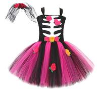 Cokbyavla My 1st Halloween Romper+ Tutu Skirt, Halloween Clothes Toddler Girls Tulle Dress Ghost Costume Kids Cute Little Girl Dress Toddler Kids Caveman Costume Age 11 T(38Black,5-7 Years)