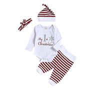 Cokbyavla My First Christmas Baby Boy Girl Outfit,Baby Boy First Christmas Ornament Baby Xmas Costumes 0-3 Months Baby Girl Western Romper Shes Here Baby Outfit(Red-23,3-6 Months)