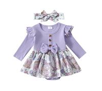 Cokbyavla My First Easter Baby Girl Boy Outfit,First Easter Outfit Girl Bunny Baby Outfit Girlbunny Baby Outfit Girl Newborn Princess Outfit Premie Sleepwears Baby Girl O(49Purple,0-3 Months)