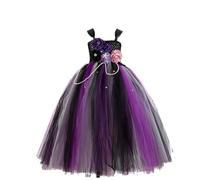 Cokbyavla My First Halloween Newborn Romper, 3 Month Halloween Costume Girl Baby Girls Skeleton Footies With Tulle Skirts Baby Ghost Costume Girl Toddler Floral Dress Blu(131Purple,6-7 Years)