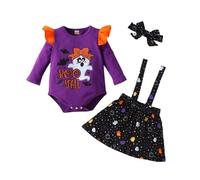 Cokbyavla My First Halloween Newborn Romper, Infant Halloween Costume Dress For Baby Girls Baby Ghostbuster Ghost Costume Toddler Long Sleeve Dress Girls Chucky Infant 6-9 Months