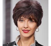 Cokbyavla Natural Hair Wigs for Women Women's Wig Short Hair Curly Hair Middle And Old Age Fashionable And Foreign Mother's Wig Natural And Lifelike Mother's Hair Straight Hair for Women (BW1, One Siz