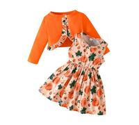 Cokbyavla New Born Baby Girl Dress, Halloween Baby Clothes Witch Girl Fall Romper Dress Pumpkin Costume Set Little White Lion Costume Girls Girls Party 8-9 Years(56Orange,3-4 Years)