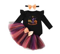 Cokbyavla Newborn Infant Pumpkin Outfit 0-24Months, Halloween Dresses for Girls Joker Baby Hollween Cloth Bat Dresses for Girls Size 10-12 Little Girl Dress Butt Infant 9-12 Months A-Black