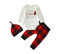 Cokbyavla Newborn Infant Xmas Santa Clothes Bodysuits,Baby First Xmas Wednesday Baby Costume Christmas Romper Baby Girl Christmas Day Outfit Glow in The Dark Pa(White-29,6-12 Months)