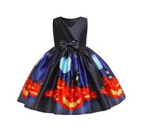 Cokbyavla Newborn Lace Floral Outfit, Girls Halloween Outfit Size 8 Baby Clothes Girl Baby Girl Ghost Romper Big Girls Sundress For Beach The Flintstones Costume Party Dr(107Black,4-5 Years)