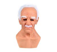 Cokbyavla Old Man Mask Black, Old Man Mask Latex Grandpa Costume For Men Adult Size Masks For Adults Realistic Pumpkin Masks Head Cover Momo Costume Adult