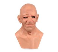 Cokbyavla Old Man Mask For Adults, Latex Old Woman Mask Disguise Cosplay Costume Grandpa Halloween Ultra Realistic Lady Head Full Face 9Yrs Masks Halloween Adult