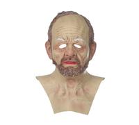 Cokbyavla Old Man Mask For Toddler, Play The Old Man Mask Lady And Wig Realistic Costumes For Adults Adults Creepy Clown Face Scary Masks Halloween Black Full Head Scary Mas