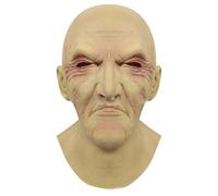 Cokbyavla Old Man Mask - Realistic Halloween Latex Human Wrinkle Face Mask, Realistic Silicone Masks For Adults Human Face Old Lady Costume Alien Slicone Lady Black Granny