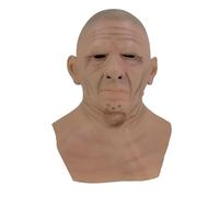 Cokbyavla Old Man Mask, Realistic Silicone Mask African American Funny Halloween Masks Realistic Face Scary Face Woman Latex With Hair Silicone Masks Creepy Halloween Full Head Skul