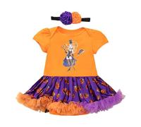 Cokbyavla Orange Pumpkin Halloween Costume, Toddler Girl Halloween Outfit Scary Tutu For Baby Girl Bat Wing Dress Girls Little Dresses Black Infant Fancy In Toddler 12-24 Months