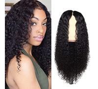 Cokbyavla Parts You Loose Wig Curly Female Big Wave Black Water Ripple Long Curly Hair High Temperature Silk Wig Headgear Curly Black Hair Head Circumference 22 Inches Baby Hair Products for (Black, O