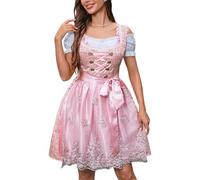 Cokbyavla Plus Size Oktoberfest Fraulein Costume for Women, Off-Shoulder Oktoberfest Bavarian Beer Outfit Women Medieval Costume Womens Plus Size Womens Lederhosen Gothic Victorian Dr M