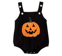 Cokbyavla Pumpkin Baby Knitted Romper, Family Halloween Costumes With Baby Girl Pumpkin Tutu Skirt Girls Birthday Shirt Funky Skeleton Costume Big Cousin Little Infant, 3-6 Months