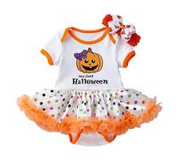 Cokbyavla Pumpkin Dress Baby Halloween Clothes, Girls Halloween Tutu Baby Girls Clothes Ghost Costume Toddler Linen Dress Black Newborn Outfit Fancy For To Toddler 12-24 Months