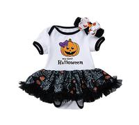 Cokbyavla Pumpkin Dress Baby Halloween Clothes, Girls Halloween Tutu Baby Girls Clothes Ghost Costume Toddler Linen Dress Black Newborn Outfit Fancy For To Infant 6-12 Months