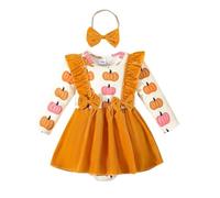 Cokbyavla Pumpkin Dress Baby Halloween Clothes, Halloween Ghost Festival Cotton Tulle Dress Baby Pink Boo Costume Girl Light Blue Toddler Costume Toddler 12-18 Months
