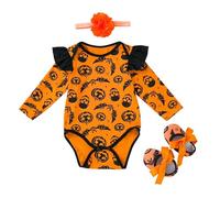 Cokbyavla Pumpkin Dress Baby Halloween Clothes, Halloween Ghost Festival Cotton Tulle Dress Baby Pink Boo Costume Girl Light Blue Toddler Costume Infant 3-6 Months