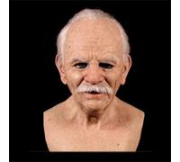 Cokbyavla Real Face Mask Realistic, Old Black Man Mask Realistic Grandpa Halloween Old Man Halloween Scary Masks For Men Full Vampire Adult Men Ma