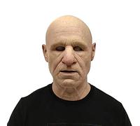 Cokbyavla Realistic Masks For Adults Human Face,Cosplay Mask Half Face Funny Halloween Mask Halloween Face Masks Old Man Mask Massacre Grandpa Mask Skull Face Mask For Men