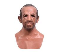 Cokbyavla Realistic Masks Human, Old Lady Mask Open Mouth Grandpa Costume For Kids 10-12 Old Man Mask Realistic For Kids Scary Face Cloth Face Masks Men Halloween Costume Ad