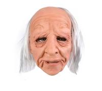 Cokbyavla Realistic Masks Human, Old Lady Mask Open Mouth Grandpa Costume For Kids 10-12 Old Man Mask Realistic For Kids Scary Face Cloth Face Masks Men Halloween Costume Ad