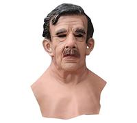 Cokbyavla Realistic Woman Mask, Halloween Face Cover Visible Latex, Head Mask Full Face 9Yrs Old Grandpa Halloween Real Realistic Creepy Masks For Kids Big Head Costume Ol