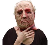 Cokbyavla Realistic Woman Mask, Halloween Face Cover Visible Latex, Head Mask Full Face Camo Wolf Latex Halloween Realistic Masks Adult Grandpa Costume For Women Scar