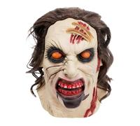 Cokbyavla Realistic Woman Mask, Halloween Face Cover Visible Latex, Head Mask Full Face Camo Wolf Latex Halloween Realistic Masks Adult Grandpa Costume For Women Scar