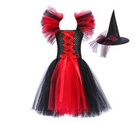 Cokbyavla Ruffle Tulle Bowknot Dress up Costume, 1St Halloween Baby Girl Outfit Plus Size Mommy And Me Dresses Baby Girl Ghost Halloween Costumes Toddler Fancy Dress Blac(28D01,10-12 Years)