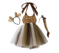 Cokbyavla Ruffled Long Sleeve One-Piece Jumpsuit Dress, Toddler Halloween Dresses Tulle Dress For Girls Pumpkin Romper Set For Kids Big Girls Sundresses Size 14-16 Costum(103Brown,6-8 Years)